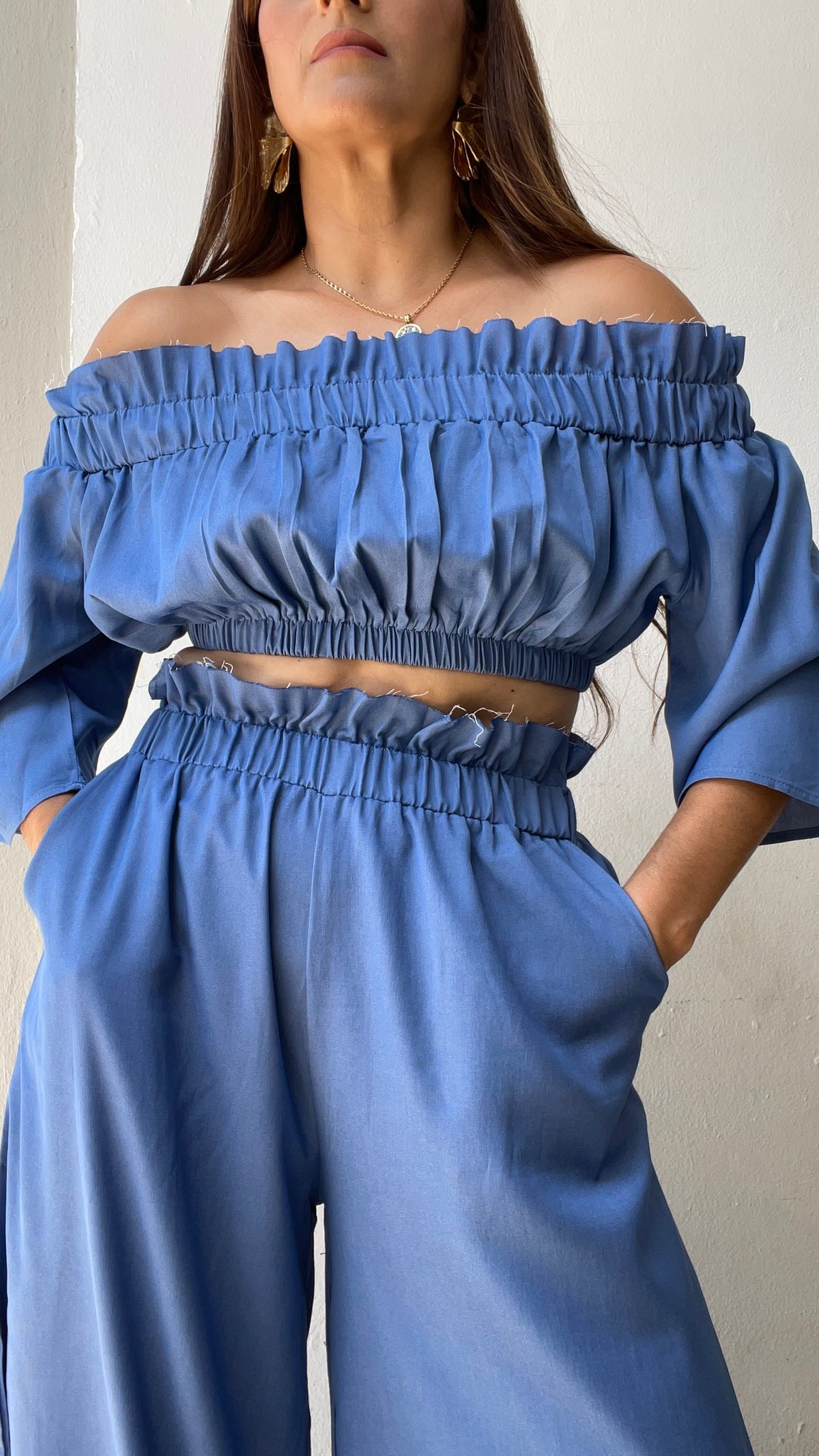 Palazzo Denim Set Coco Nenas Boutique