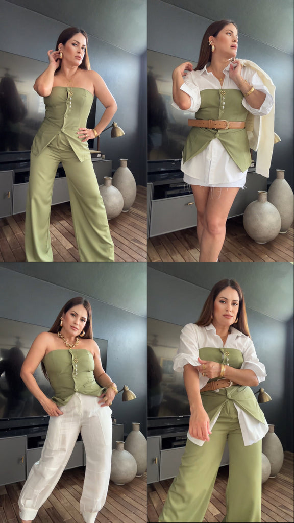 Gigi Strapless Vest Set