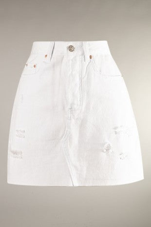 White Denim Skirt