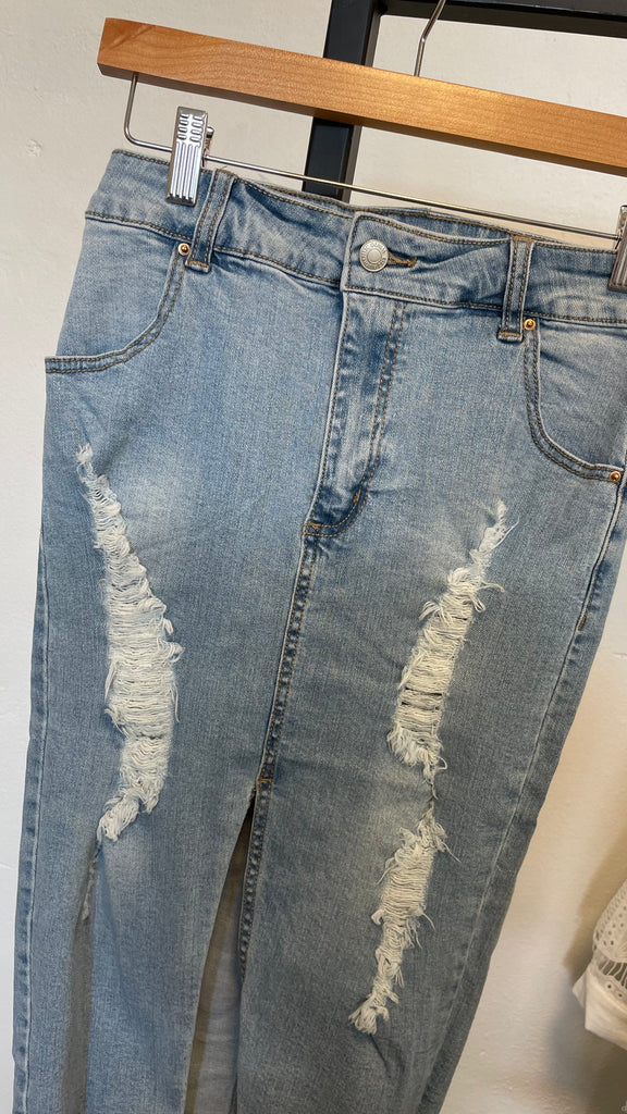 Medium Wash Denim Skirt