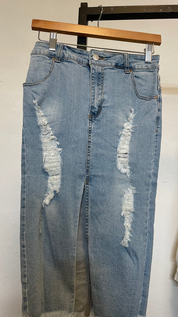 Medium Wash Denim Skirt